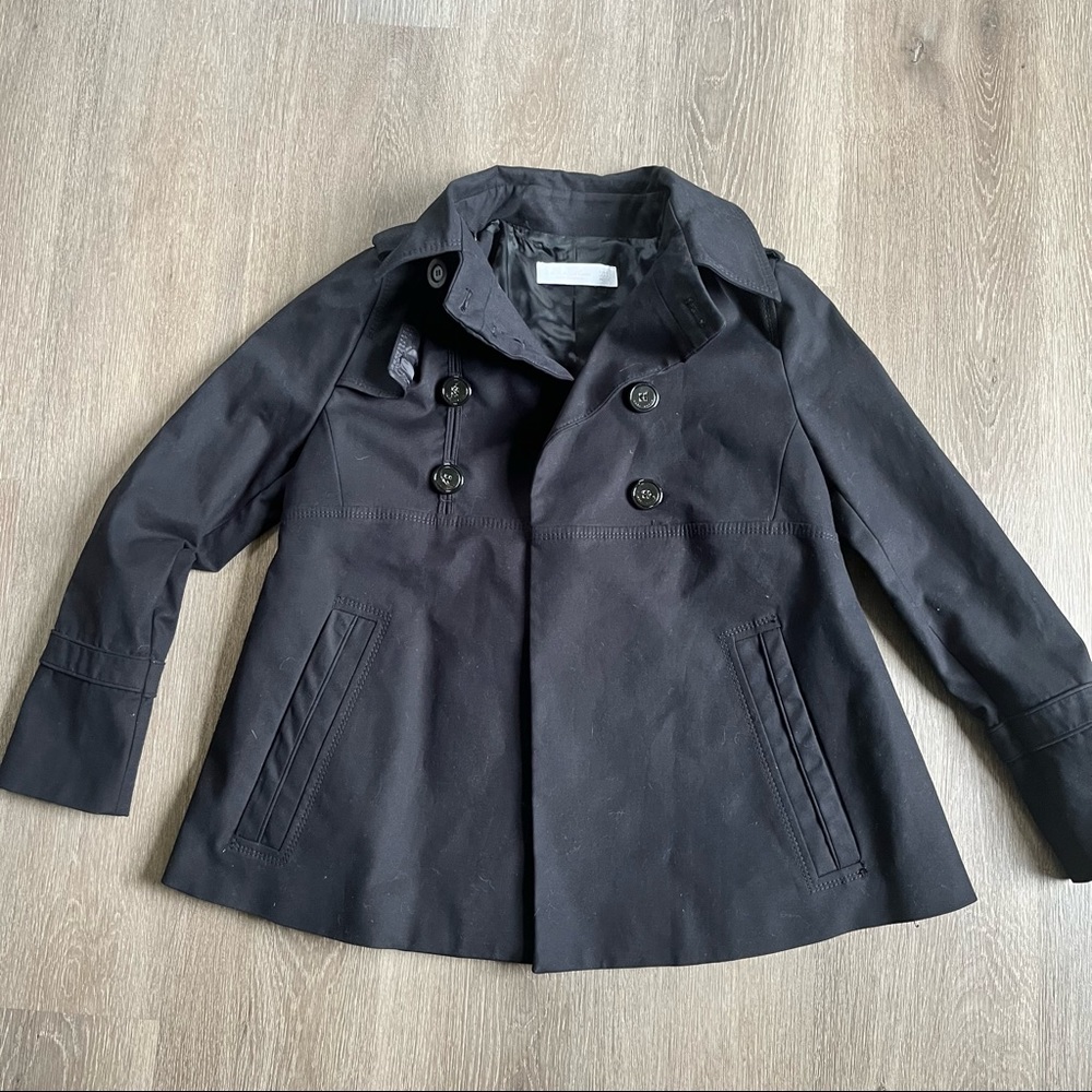 Zara black cotton trench coat size S